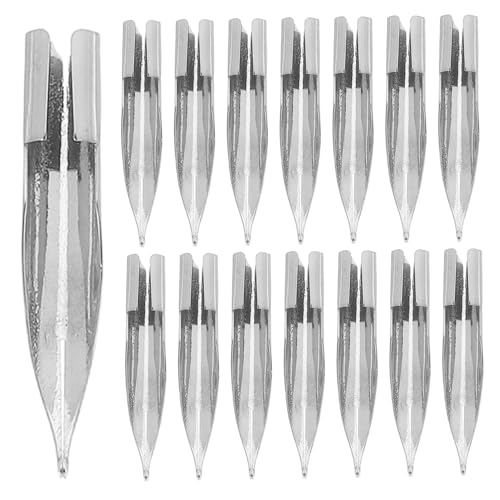 NUOBESTY 25 Stück Stift Kopf Ersatzspitzen Für Farbmarker Kalligrafie-ersatzspitzen Oberflächenstiftspitzen Stiftfederspitzen Ersatz Für Füllfederhalterspitzen Schreibtipps Gold Silver von NUOBESTY
