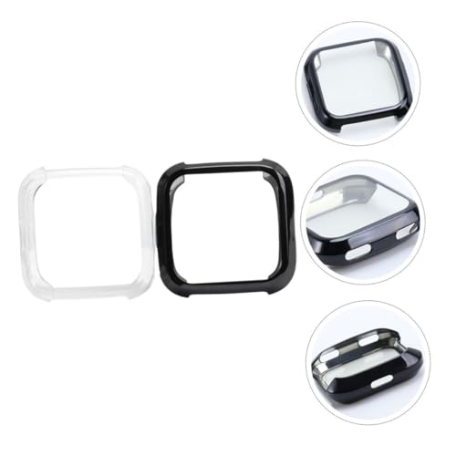 NUOBESTY 2Stücke Kratzfeste Schutzhülle für Smartwatch Stoßfeste TPU Hülle Robustes Design Vollständiger Schutz Kompatibel mit Schwarz Transparent NUOBESTY 2Stücke Kratzfeste Schutzhülle für Smartwatch Stoßfeste TPU Hülle Robustes Design Vollständiger Schutz Kompatibel mit Schwarz Transparent von NUOBESTY