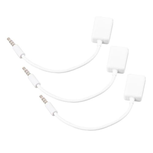 NUOBESTY 3Stücke USB Audio Kabel für Auto Adapterkabel für CD Player Aux Verbindung Kompatibel mit USB Flash Weiß von NUOBESTY