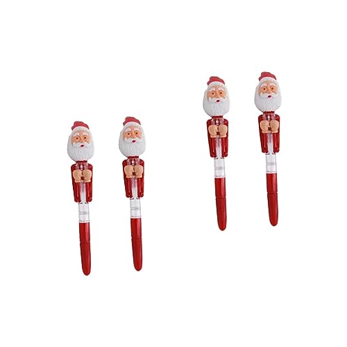 NUOBESTY 4 Stück Boxstift Des Alten Mannes Weihnachtsmann-stifte Blinkende Stiftspielzeuge Weihnachtsstift Kawaii Schulmaterial Schreibstift Kindergel Ältere Stressabbauer Füllstoff Plastik von NUOBESTY