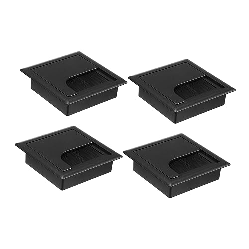 NUOBESTY 4 Stück Kabelbox Selbstklebende Kabelclips Kabelwickel Computerkabelmanagement Kabelorganisator Kabel Leiterdichtung Ösen Kabellochabdeckung Kabeltülle Drähte Schwarzer von NUOBESTY