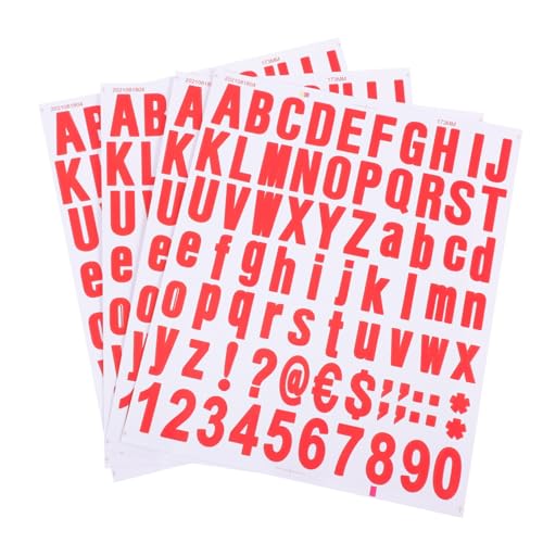 NUOBESTY 4Stücke Selbstklebende Alphanumerische Aufkleber Für DIY Projekte Vinyl Etiketten Für Briefkästen Notizbücher Scrapbooking Und Dekorationen von NUOBESTY