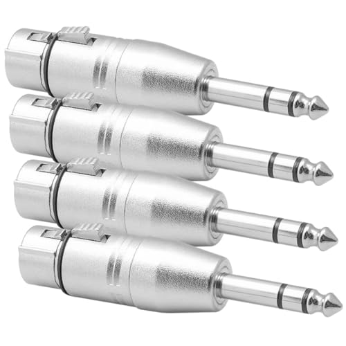 NUOBESTY 4Stücke Stereo Klinkenadapter Hochwertige Audio Adapter für Mikrofone Stereogeräte Robuste Metallkonstruktion für Anwendungen NUOBESTY 4Stücke Stereo Klinkenadapter Hochwertige Audio Adapter für Mikrofone Stereogeräte Robuste Metallkonstruktion für Anwendungen von NUOBESTY