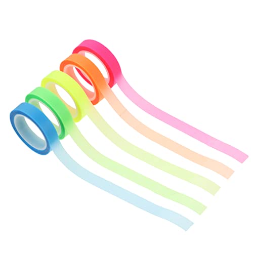 NUOBESTY 5 Rollen Wasserfester Index-aufkleber Textmarker-buchband Doppelseitiges Klebeband Versandklebeband Textmarker-bänder Aufkleber-notizen Pad Machen Neonband Punkte Büro Das Haustier von NUOBESTY