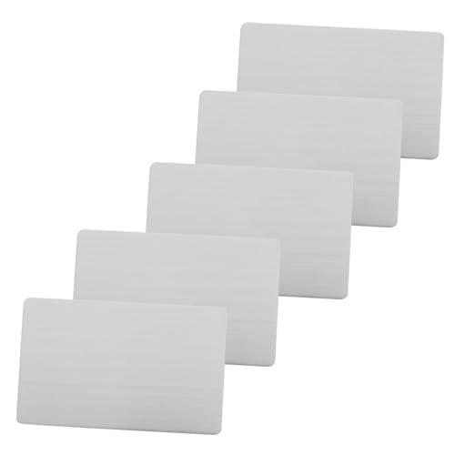 NUOBESTY 5 Stück Gravurrohlinge Aus Edelstahl, Mehrzweck-namensschilder Aus Metall, Leere Visitenkarten, Schreibtisch-namensschild, Leere Schilder Zum Gravieren NUOBESTY 5 Stück Gravurrohlinge Aus Edelstahl, Mehrzweck-namensschilder Aus Metall, Leere Visitenkarten, Schreibtisch-namensschild, Leere Schilder Zum Gravieren von NUOBESTY
