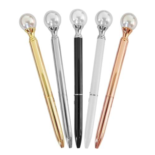 NUOBESTY 5 Stück Kugelschreiber Aus Metall Dekorative Stifte Ausgefallene Stifte Für Frauen Hochzeit Stifte Süße Kugelschreiber Stifte Aus Metall Ausgefallener Stift Imitationsperlen von NUOBESTY
