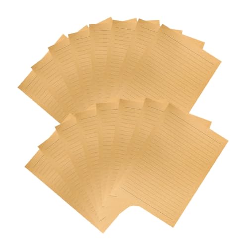 NUOBESTY 50 Blatt Retro -buchstabenpapier Kraft Schreibschreiben Papier Vintage Liniertes A4-papier Vintage -schreibpapier Briefpapier Schreiben Kraft-briefpapier Kraftpapier Light Brown von NUOBESTY
