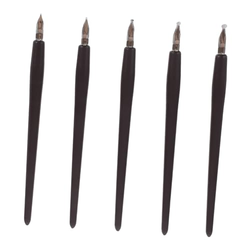 NUOBESTY 5Er Set Stift kalligraphie set Füller Kalligraphie-Füllfederhalter Füllfederhalter zum Zeichnen handgeschnitzte Stempel Dekoration zeichnen Holz von NUOBESTY