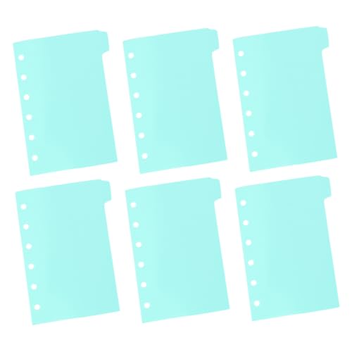 NUOBESTY 6 Blatt Loseblatttrenner Bindemittel-separatoren Ordnertrenner Seitenteiler Notizbuch Binderteiler Nachfüllbarer Planer Papiertrenner Seitenschutz Aus Kunststoff Lernheft Pp Green von NUOBESTY