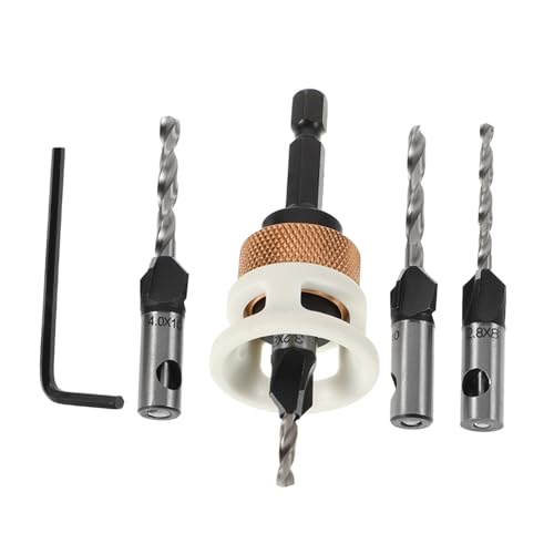 NUOBESTY 6 Stück Senkbohrer Holzbohrer Holzbearbeitung Metallbohrer Verstellbare Senkbohrer Senker Bohrer Für Holz Senker Tiefenanschlag Kohlenstoffstahl von NUOBESTY