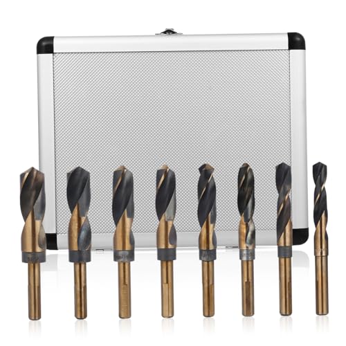 NUOBESTY 8 Teiliges Bohrerset Bohrer Beschichteter Bohrerschaft Großer Bohrer Bohrer Präzisionsbohrer Metallbohrer Gerader Griff Bohrer Bohrmaschine Schwarzer Stahl von NUOBESTY