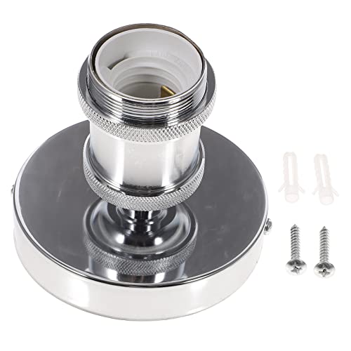 NUOBESTY Birnensockel mit Gewinde Decke Buchse Ersatz lampenfassung vintage retro lampenfassung Schraubsockel für Glühbirnen Licht Steckdose e27 fassung Rostfreier Stahl Silver von NUOBESTY