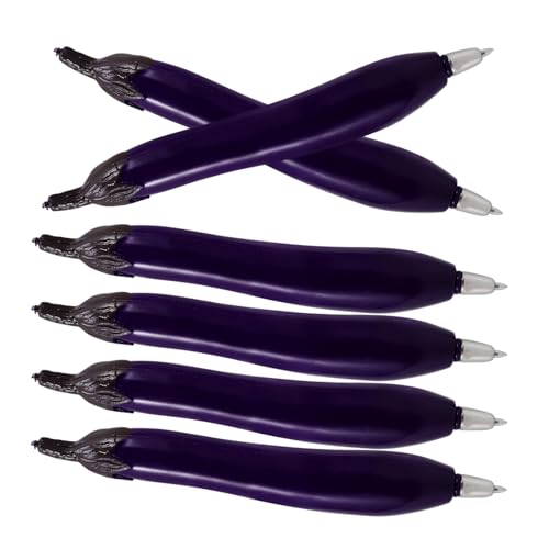 NUOBESTY Einzigartige Modellierung Student Writing Stifte 6 Stücke Aubergine Form Kugelschreiber Büro Schule Liefert von NUOBESTY