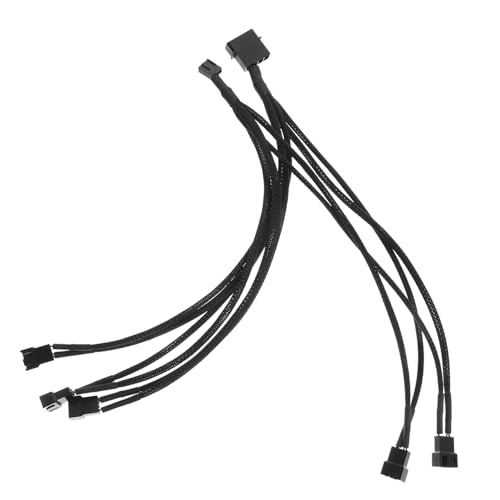 NUOBESTY Fan-Hub Kühlsystem für Computer Thermal- Ventilatoren kühlen Kühlung Luft Computer-Lüfter Leistung Verlängerungskabel Lüfter-Adapterkabel Kühlgebläse-Konverterkabel Plastik Black von NUOBESTY