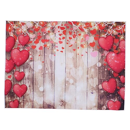 NUOBESTY Fotografie Hintergrundtuch Blumendekor Wandteppich Valentinstag Liebe Herz Hintergrund bürodeko büro Dekoration Vorhang Party-Kulisse Fotohintergrund aus Holzbrettern Vinyl von NUOBESTY