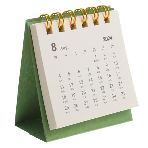 NUOBESTY Kleiner Tischkalender Täglicher Tischkalender Schreibtisch-flip-kalender Bürobedarf Stand -up -schreibtischkalender Mini-desktop-kalender Standkalender Papier Light Green von NUOBESTY