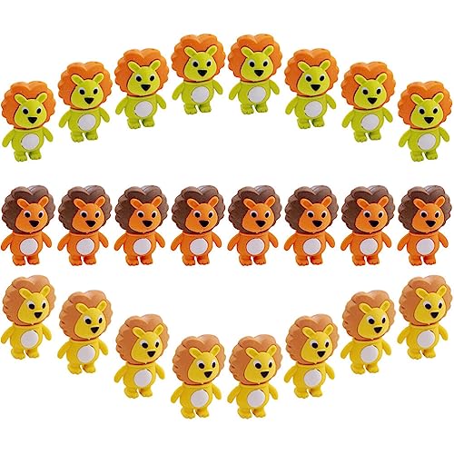 NUOBESTY Löwen-Radiergummis 24 Stück Cartoon-Tier-Bleistift Mini-Radierer Für Partygeschenke Spiele Preise Karneval Und Klassenzimmerpreise von NUOBESTY