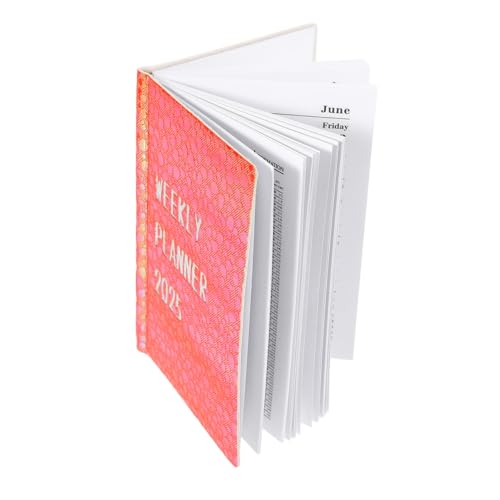 NUOBESTY Mini-planer Inhaltskalenderplaner Kleiner Tagesplaner Zeitplaner Schulplaner Süßer Planer Täglicher Aufgabenplaner Einfacher Wöchentlicher Planer Wochenziel-notizbuch Orange Papier von NUOBESTY