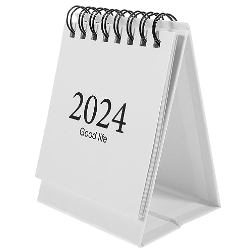 NUOBESTY Tischkalender 2024 Englischer Kleiner Tischkalender Tischkalender Mini-Kalender Kalenderplaner 2023–2024 Büro-Monatskalender Für Heimbüro von NUOBESTY