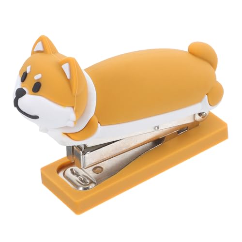 NUOBESTY Welpenhefter Hefter in Tierform Kleiner Hefter Mini Kawaii Hefter Kompakter Hefter Tragbarer Mini-hefter Bürowefter Mini-heftgerät Für Light Brown Rostfreier Stahl von NUOBESTY
