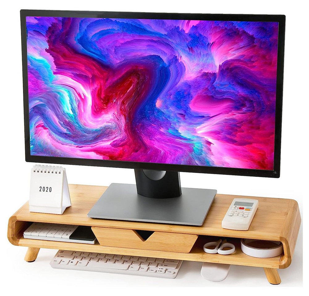 NUODWELL Bambus Monitorständer, Ergonomischer Monitor Ständer mit Schublade Monitorständer, (Monitorerhöhung Bildschirmständer mit Schubladen 61,5x20x11,5cm Bambus) NUODWELL Bambus Monitorständer, Ergonomischer Monitor Ständer mit Schublade Monitorständer, (Monitorerhöhung Bildschirmständer mit Schubladen 61,5x20x11,5cm Bambus) von NUODWELL