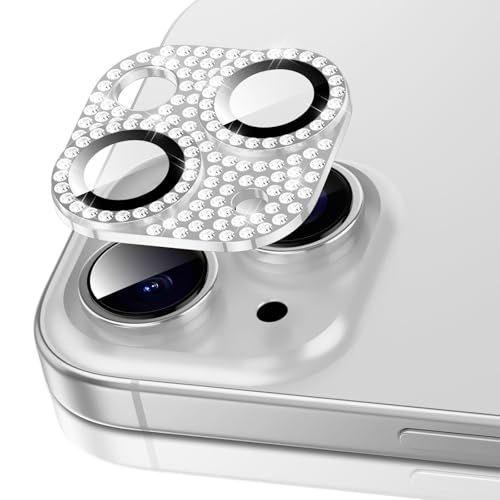 Kameraschutz für i Phone 13 / i Phone 13 Mini Kamera Schutz Glitzer, Bling Diamant Ultra Klar Objektivschutz HD 9H Härte Anti-Kratzer Gehärtetes Glas Linse Schutzfolie für 13/13 Mini, Silber Kameraschutz für i Phone 13 / i Phone 13 Mini Kamera Schutz Glitzer, Bling Diamant Ultra Klar Objektivschutz HD 9H Härte Anti-Kratzer Gehärtetes Glas Linse Schutzfolie für 13/13 Mini, Silber von NUOKEI
