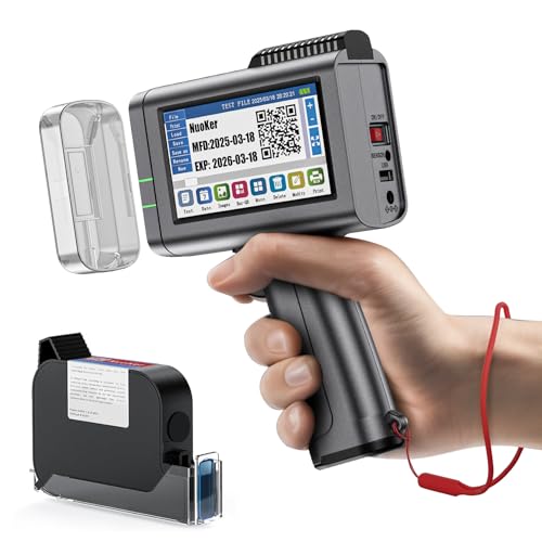 NUOKER Hand-Tintenstrahldrucker – Metallgehäuse, 1,27 cm Druckhöhe, druckt Daten/QR-Codes/Barcodes auf jeder flachen Oberfläche für industrielle und Einzelhandel NUOKER Hand-Tintenstrahldrucker – Metallgehäuse, 1,27 cm Druckhöhe, druckt Daten/QR-Codes/Barcodes auf jeder flachen Oberfläche für industrielle und Einzelhandel von NUOKER