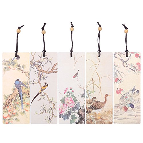 NUOLUX 5 Stück Blumen Vogel Lesezeichen Bookmarkers Chinesische Stil von NUOLUX
