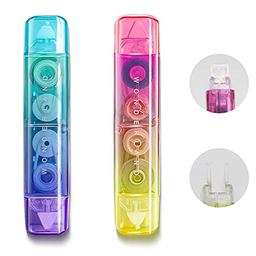 Klebeband, Korrekturband, Punkte, Kleberoller, doppelseitiges Klebeband, Applikator, Korrekturroller, weißes Klebeband, Scrapbooking, Klebeband, Stift (Doppelnutzung, 4 m x 5 mm pro Stück) von NUOOO