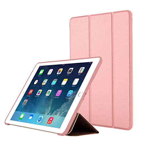 iPad 9,7 Schutzhülle 2018 iPad 6. Generation Fall2017 iPad 5. Generation Fall, Slim Fit leicht Smart Cover mit weicher TPU Back Schutzhülle für iPad 9,7 20182017 [Auto SleepWake] Rose Gold von NUOPAISI
