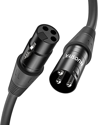 NUOSIYA XLR Kabel 1m 2Pack Symmetrisches Mikrofonkabel, XLR-Stecker auf Buchse, Verlängerungskabel für Studio-Recorder, Mikrofon, Mixer, Lautsprechersystem, Phantomspeisung von NUOSIYA
