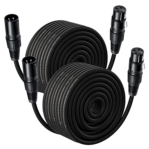 NUOSIYA XLR Kabel 30m 2Pack Symmetrisches Mikrofonkabel, XLR-Stecker auf Buchse, Verlängerungskabel für Studio-Recorder, Mikrofon, Mixer, Lautsprechersystem, Phantomspeisung von NUOSIYA