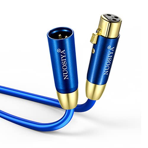NUOSIYA XLR Kabel 3m, XLR Mikrofon Splitterkabel Adapter, 3 polig XLR Stecker auf Buchse Symmetrisch Audio Kabel, Hifi XLR auf XLR Verlängerungskabel Blau für Lautsprecher, Mischpult, Verstärker von NUOSIYA