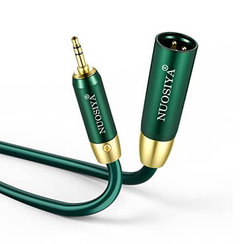 NUOSIYA XLR auf Klinke 3,5 mm 1m, XLR Mikrofonkabel Balanced Stereo 1/8 Zoll TRS auf XLR Stecker Adapter 3-polige, Hifi Audio Kabel Verlängerung für Handy, iPhone, iPad, MP3 Player, Tablet, Laptop von NUOSIYA