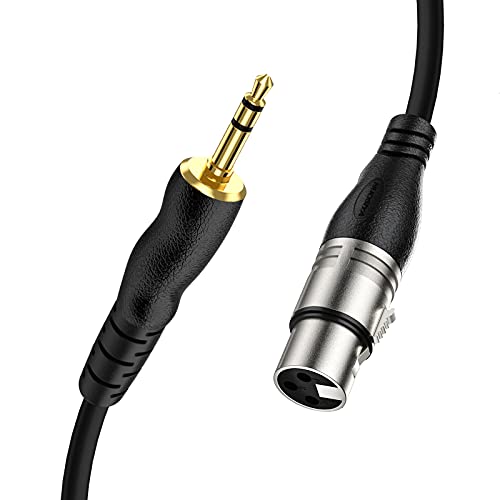 NUOSIYA XLR auf Klinke 3,5 mm auf XLR-Mikrofonkabel, XLR-Buchse auf Klinke, symmetrisches Audio-Stereo-Kabel, 3-poliges Verbindungskabel für Laptop, Kamera, Sound, DV(2 m) von NUOSIYA