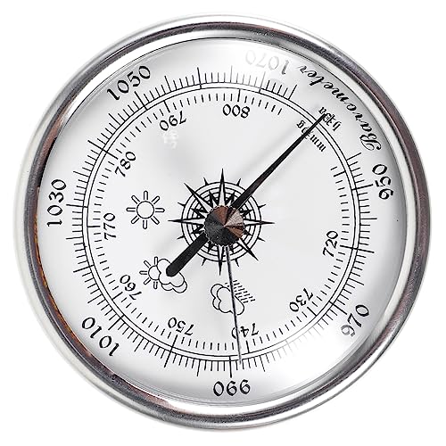 NUSITOU Außenbarometer Wettervorhersage Wetterstation Barometer Barometer Haushaltsbarometer Weißes Barometer Wandmontiertes Temperaturmessgerät Tragbares Aneroidbarometer von NUSITOU