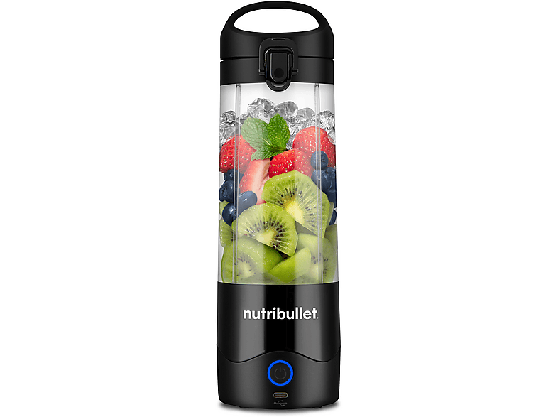 NUTRIBULLET Portable NBP003B Smoothie Maker Schwarz/Transparent, 475 ml) von NUTRIBULLET