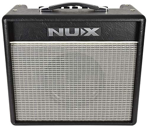Nux Mighty 20 BT tragbarere Verstärker, Gitarrenverstärker (20 Watt Output, 4 Kanäle, 9 verschiedene Effekte, 3.5mm Aux-Anschluss, 8 Zoll Lautsprecher, Bluethooth), Schwarz von NUX