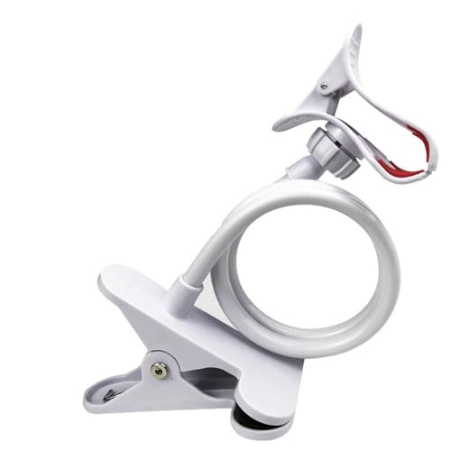 Handyhalter, Flexibler Langer Arm, fauler Telefonständer, Klemmbett, Tablet-Autohalterung für iPhone XS und Samsung, Weiß, J von NUZIXINXW