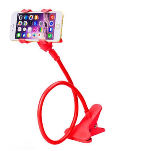 Handyhalter, Flexibler Langer Arm, fauler Telefonständer, Klemmbett, Tablet-Autohalterung für iPhone XS und Samsung, rot, 70 cm von NUZIXINXW