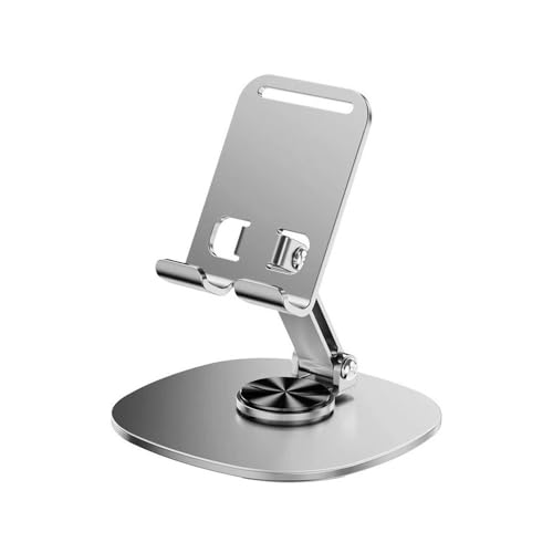 NUZIXINXW 360 ° drehbarer tragbarer Tablet-Halter für iPad, iPhone 15, Xiaomi, zusammenklappbarer Lazy Desktop Live-Handyständer, Halterung, grau, 125 x 58 x 98 mm von NUZIXINXW