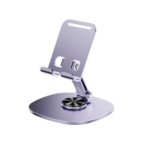 NUZIXINXW 360 ° drehbarer tragbarer Tablet-Halter für iPad für iPhone 15 für Xiaomi, zusammenklappbarer Lazy Desktop Live-Handyständer, Halterung, Lila, 125 * 58 * 98 MM von NUZIXINXW