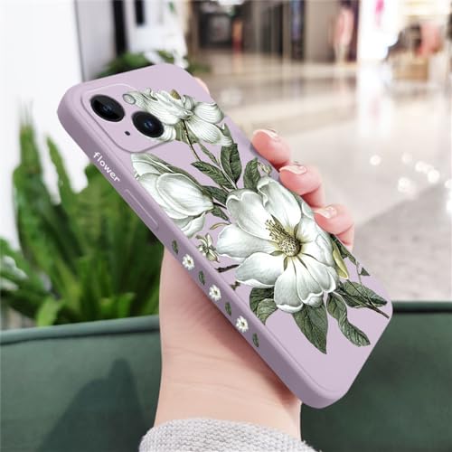 NUZIXINXW Blumen-Handyhülle für iPhone 15 14 13 12 11 Pro Max Mini X XR XS SE2020 8 7 Plus 6 6S Plus Cover, Hellviolett, für iPhone 8Plus (7Plus) von XLCZMYL