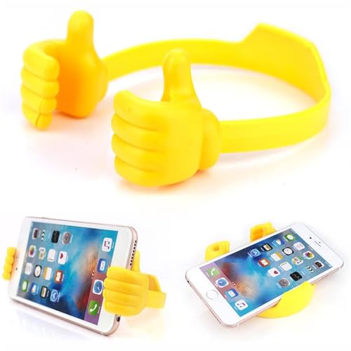 NUZIXINXW Daumen-Telefonhalter, Lazy-Handy-Daumenständer, tragbar, elastisch, für Handy, für iPad, Ständer, Handyhalterung, gelb, 95 x 115 x 45 mm von NUZIXINXW