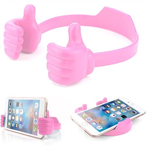 NUZIXINXW Daumen-Telefonhalter, fauler Handy-Daumenständer, tragbar, elastisch, für Telefon, für iPad, Ständer, Telefonhalterung, Pink, 95 x 115 x 45 mm von NUZIXINXW