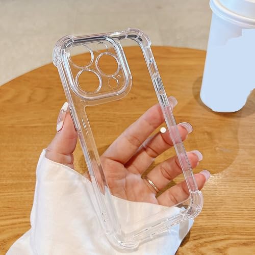 NUZIXINXW Keine Vergilbung, Handyhülle für iPhone 16 15 14 13 12 11 Pro Max Plus, transparente Stoßstange, Harte Rückseite aus Acryl mit silbernem Knopf, transparent, für iPhone 16Promax von NUZIXINXW