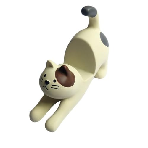 NUZIXINXW Schwarzer, dehnbarer Katzen-Schreibtischständer „Meow“, Stern-Ornament, Handyhalter für Faule Personen, Kunstharz, Schreibtisch-Accessoire, Weiß, 11 x 7,5 x 4 cm NUZIXINXW Schwarzer, dehnbarer Katzen-Schreibtischständer „Meow“, Stern-Ornament, Handyhalter für Faule Personen, Kunstharz, Schreibtisch-Accessoire, Weiß, 11 x 7,5 x 4 cm von NUZIXINXW