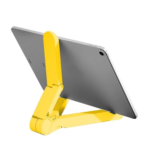 Tragbarer, Faltbarer Ständer, kompatibel mit 4-11 Zoll Tablet-Telefonen, Desktop-Kunststoffhalter für iPhone, Samsung und iPad, Telefonständer, gelb, 185 x 24 x 32 mm von NUZIXINXW