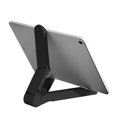 Tragbarer, Faltbarer Ständer, kompatibel mit 4-11-Zoll-Tablets, Desktop-Kunststoffhalter für iPhone, Samsung und iPad, Telefonständer, Schwarz, 185 x 24 x 32 mm von NUZIXINXW