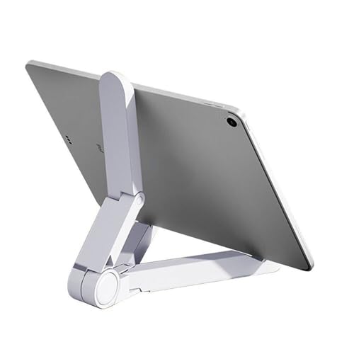 Tragbarer, Faltbarer Ständer, kompatibel mit 4-11-Zoll-Tablets, Desktop-Kunststoffhalter für iPhone, Samsung und iPad, Telefonständer, Weiß, 185 x 24 x 32 mm von NUZIXINXW